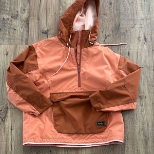 Women’s Hooded Anorak Jacket - Peach & Rust